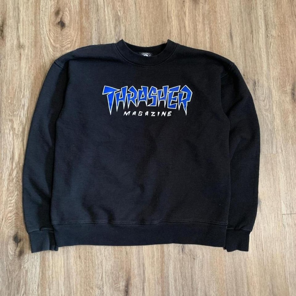 Thrasher Jagged Logo Crewneck sweatshirt in black - size medium mens